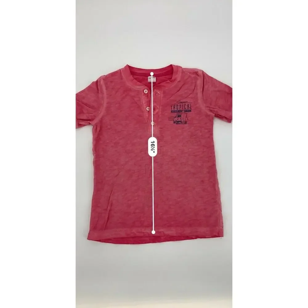Carters Toddler Boys Shirt Lot Polos Button Chest Sz 5 5T